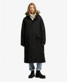 Superdry Waterafstotende Everest Superdry Jas Met Imitatiebont - Dames - Jet Black