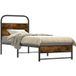 Maison Exclusive - Lit simple exclusif - Structure de lit sans matelas, dimensions 80x200 cm, en bois stratifié imitation chêne fumé