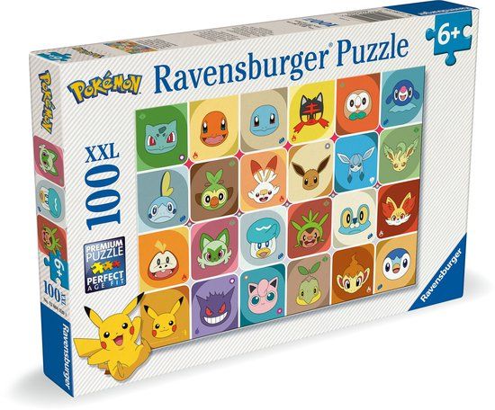 Ravensburger Pokémon Gezichten Kinderpuzzel 100 XXL Stukjes