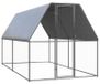 Enclos extérieur pour poules et canards - Parc pour poules, dimensions 2 x 4 x 2 mètres - Cadre en inox - Toit en PE - Étanche - Utilisable pour petits animaux