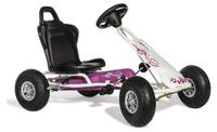 Voiture à pousser avec son, pneus à air, blanc/rose, convient aux enfants de 3 à 8 ans