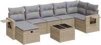 vidaXL 8-delige loungeset met kussens, polyrattan, beige