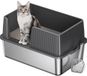 Merkloos Goodivery ® Extra Grote Roestvrijstalen Kattenbak met Deksel voor Meerdere Katten en Minder Geur