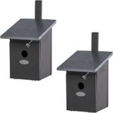 Merkloos / Sans marque Esschert Design Bv 2x Houten Vogelhuisjes/Nesthuisjes Koolmees 33 cm