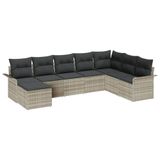 vidaXL Tuinbank Set Lichtgrijs Poly rotan