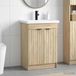 Maison Exclusive Ensemble de meubles de salle de bain "Exclusive" en chêne Sonoma, dimensions : 56 x 37,5 x 81 cm