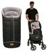 Merkloos Winter Voetenzak Kinderwagen Buggy - Waterdicht en Winddicht - 102 x 54 cm - Zwart