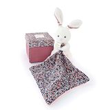 Doudou et Compagnie - BOH'AIME - Pantin konijn met knuffeldier - doos in bloemvorm - roze - cadeau-idee voor geboorte meisjes en jongens - garantie verloren knuffeldier - DC4020
