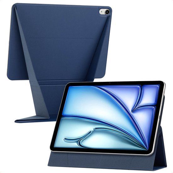 Accezz Tablet Hoes - Geschikt voor Apple iPad Air 5 (2022) / Air 4 (2020) / Air 11 inch (2026) M4 / Air 11 inch (2025) M3 / Air 11 inch (2024) M2 - Donkerblauw