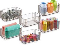 Merkloos Relaxdays Lade organizer - 6-delige set - Kunststof bakjes - Stapelbaar - Bruin