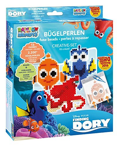 Craze 54537 - Rainbow Beadys strijkparels creatieve set Disney Pixar Findet Dorie, inclusief accessoires, 2200 parels, blauw