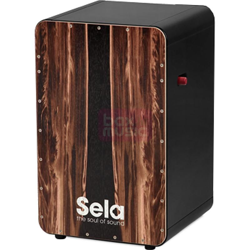 Sela SE 107 Ca Black Pro Dark Nut cajon met switch - 4026929920034