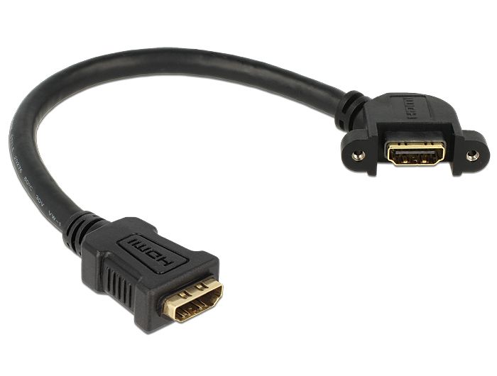 DeLOCK 0.25m 2xHDMI Kabel - Zwart