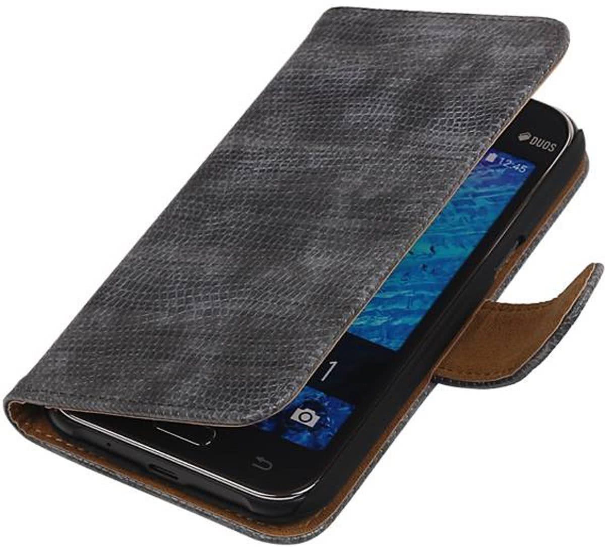 Samsung Galaxy J1 Bookstyle Wallet Hoesje Mini Slang Grijs - Cover Case