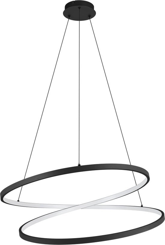 EGLO Ruotale Hanglamp - LED - &#216; 70 cm - Zwart/Wit