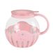 JOCCA Popcornhouder van glas voor magnetron, 2,2 l, met siliconen rooster, vaatwasmachinebestendig, roze