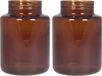 Floran - bloemenvazen - 2x stuks - kastanje bruin/transparant glas - H20 x D14.5 cm