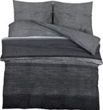 vidaXL Dekbedovertrekset Katoen Donkergrijs en Zwart 200x220 cm