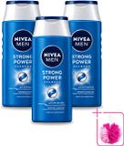 NIVEA MEN Strong Power Shampoo - 3 x 250 ml