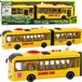 LEAN TOYS Gele bus schoolbus die deuren opent Licht klinkt 1:16