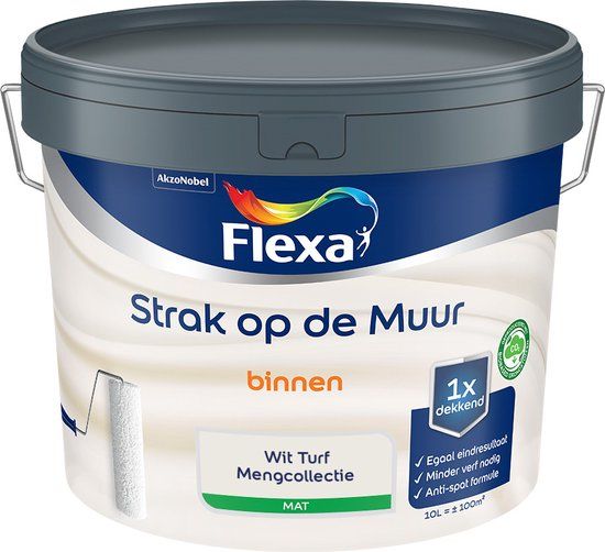 Flexa Strak op de Muur Muurverf - Wit Turf - 10 liter