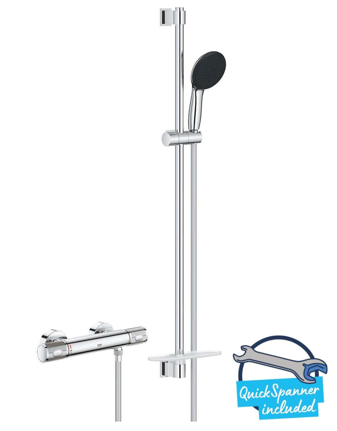 Grohe Precision Feel Doucheset - Thermostaat - 3 Jets - Chroom