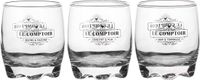 Urban Living whisky glazen Comptoir - gedecoreerd glas - 3x stuks - 290 ml