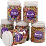 Creativ company Plastic kralen Novelty, afm 7-10 mm, 6x700 ml