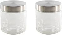 Merkloos Keuken voedsel voorraadpot - Set van 3x stuks - opslag bewaarpot - 800 ml - glas - met RVS deksel - Voorraadbussen