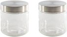 Merkloos Keuken voedsel voorraadpot - Set van 3x stuks - opslag bewaarpot - 800 ml - glas - met RVS deksel - Voorraadbussen