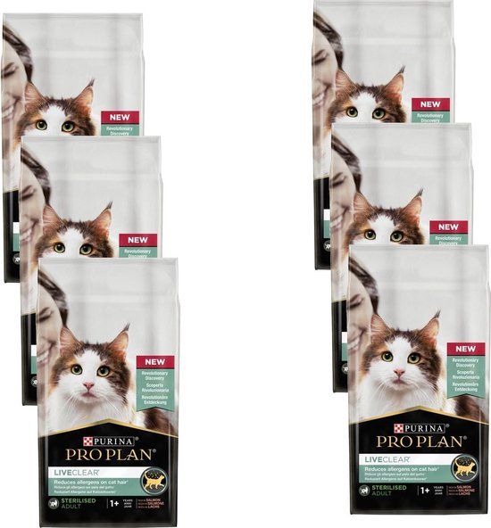 Purina Pro Plan LiveClear Sterilised Adult Kattenvoer Droogvoer - Zalm - 6 x 1.4 kg