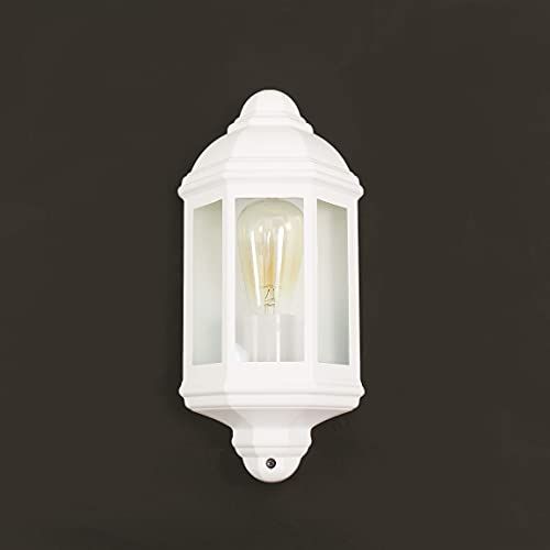 Licht-Erlebnisse Rustieke buitenwandlamp "Livorno" wit met E27 fitting tot 60W - scheepslamp buitenlamp