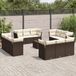 Maison Exclusive - Ensemble de jardin, 13 pièces, avec coussins, marron, en polyrotin