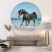 Arche Ronde Stickers Trompe L'Oeil - Cheval - Diamètre 70 cm