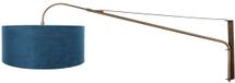 Steinhauer Lampe murale Élégant Classy 4752BR bronze avec abat-jour en velours bleu Ø50 cm, réglable 115-145 cm