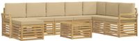 vidaXL - Canapé - 9 pièces - Blanc et Beige - Polyester