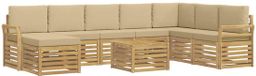 vidaXL - Bankstel - 9-delig - Wit en Beige - Polyester