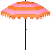 Mica Decorations Stokparasol met Streepprint - 238 x Ø197 cm - Oranje, Roze
