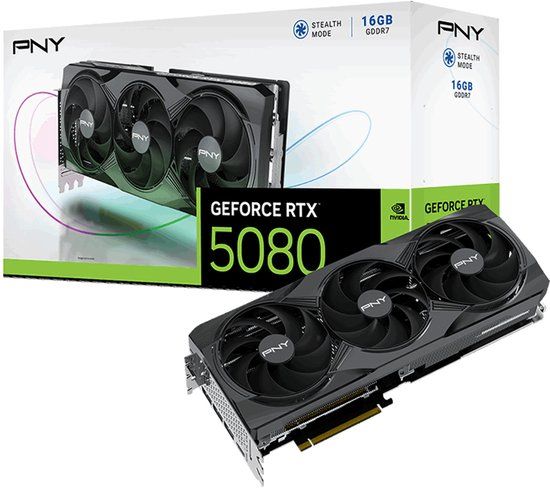 PNY NVIDIA GeForce RTX 5080 OC - Videokaart - 16 GB GDDR7 - PCIe 5.0