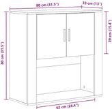 vidaXL Wandkast met plank Artisan Eiken 80 x 33 x 80 cm Bewerkt hout