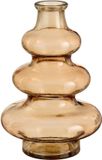 Mica Decorations Vase Sira - verre transparent - brun - D14,5 x H22 cm