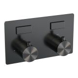 BRAUER gunmetal Edition Inbouwthermostaat - 2 functies - inclusief inbouwdeel - drukknoppen - geborsteld gunmetal PVD 5-GM-155
