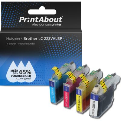 PrintAbout Huismerk Brother LC-223VALBP Inktcartridge 4-kleuren Voordeelbundel