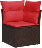 vidaXL Banc de jardin avec coussin avec rangement Marron 62 x 62 x 69 cm Poly rotin
