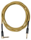 Cascha Professional Line Gitaarkabel, Angled, Tweed Natural, 9 m