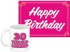 Bellatio Decorations Verjaardag cadeau koffiemok thema 30 jaar - voor een vrouw - al zo oud - met knalroze Happy Birthday wenskaart - A5 formaat