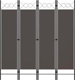 vidaXL Kamerscherm met 4 panelen 160x180 cm antraciet