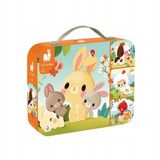 Janod Boerderijdieren Puzzels in Koffer - 4 Sets, 2+