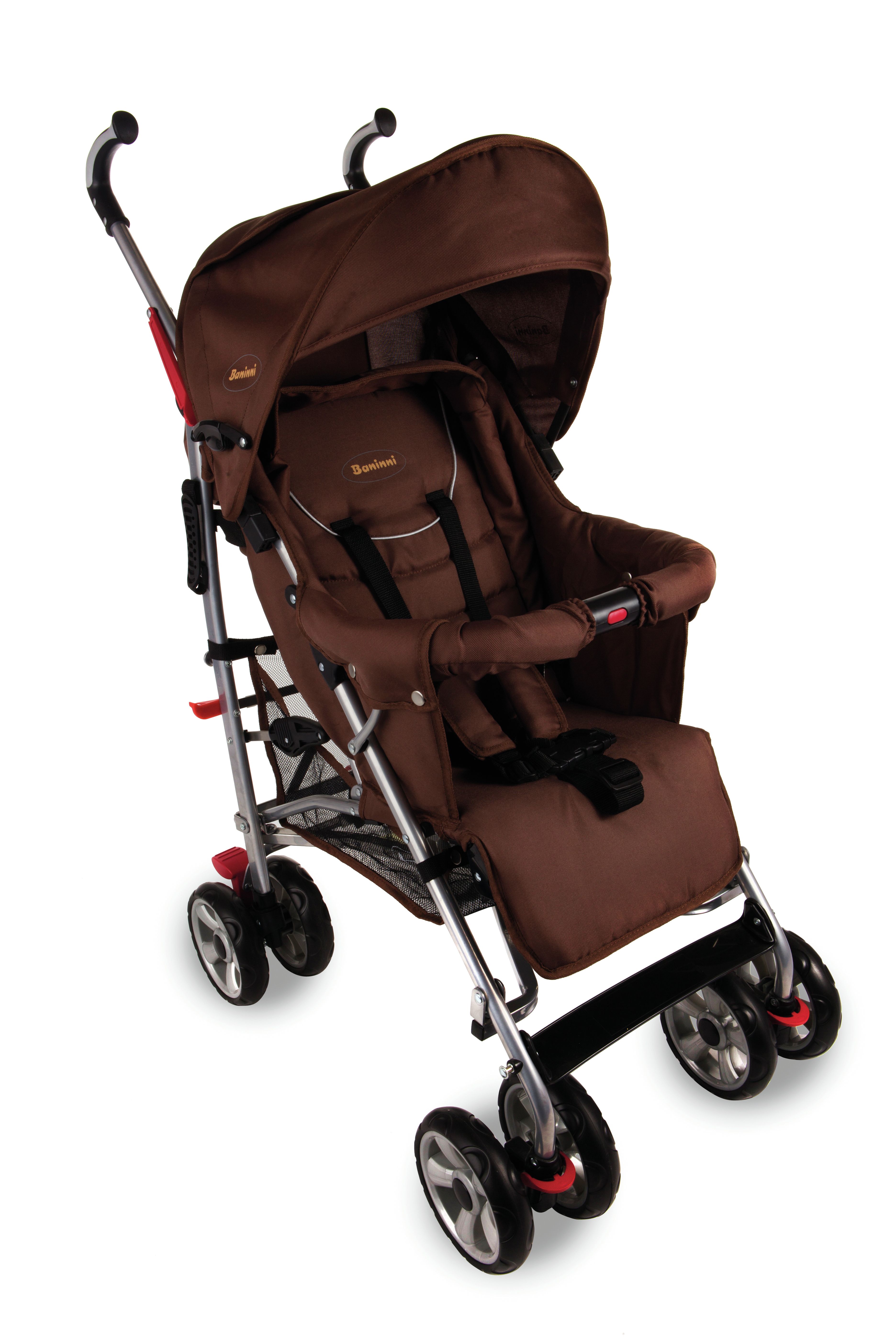 Baninni Luca Lightweight Stroller - Black, Brown, Silver