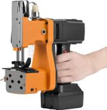 Machine à coudre de poche portable/Machine de scellage de poche - Machine à coudre industrielle pour emballage - Batterie 36V 2200mAh - Point de chaînette - Convient aux sacs de céréales et aux sacs tissés - Orange